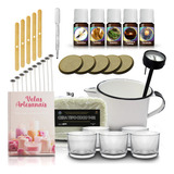 Kit Fabricação De Velas Em Potes De Cera De Coco com Livro 