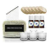 Kit Fabricação De Velas Em Potes De Cera De Coco