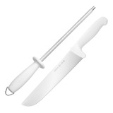 Kit Faca 10 E Chaira Profissional Mundial Churrasco Açougue
