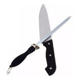 Kit Faca Afiador Churrasco Aço Inox Corte Preciso Amolado