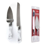 Kit Faca Espátula Cabo Decorado P Bolo Pães Tortas Aço Inox
