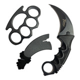 Kit Faca Karambit Cs Go Black Hawk Soco Inglês Em Aço