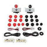 Kit Faça Você Mesmo Arcade Game Arcade  Jogo De Fliperama Para 2 Jogadores  Kit Faça Você Mesmo Com Joystick De Computador USB  Placa De Circuito Gamepad  30 Botões De Cassete  Vermelho E Preto