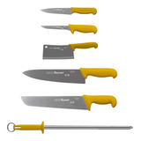 Kit Facas Chaira 12 Profissional Açougue Originais Starret