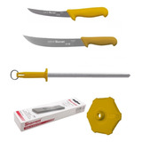Kit Facas Chaira Lisa Pedra Protetor Profissionais Starrett