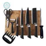 Kit Facas De Churrasco Antiaderente Corte Navalha Promoção