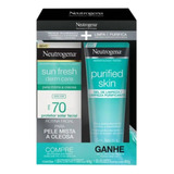 Kit Facial Protetor Solar Sun Fresh Derm Care Fps 70 Sem Cor 40g E Gel De Limpeza Purified Skin 60g Neutrogena