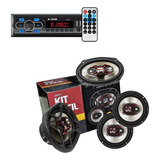 Kit Facil Bravox 6x9 E 6 + Auto Rádio Mp3 H-tech Ht-1023