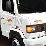 Kit Faixa Compatível Com Mercedes Mb 710 Plus 2004 Emblemas Resinados