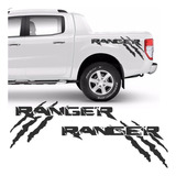 Kit Faixa Ford Ranger Garras 13 19 Adesivo Lateral Grafite
