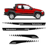 Kit Faixa Strada Adventure Locker 2008/2013 Adesivo Lateral Cor Preto