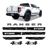 Kit Faixas Adesivos Ford Ranger Storm 2020 4x4 Completo