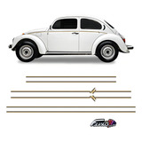Kit Faixas adesivos Fusca Itamar Modelo Original Dourado