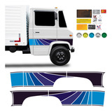 Kit Faixas Adesivos Mb 608 Mercedes benz Cinza Vermelho Azul