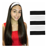 Kit Faixas Headband Anti Suor Cabelo Testa Esporte Corrida