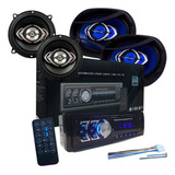 Kit Falante 6x9 5 Pol Rádio Bluetooth Carro Mp3 Usb 310w