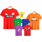 Kit Família 7 Pçs Camisetas Pai Mãe E Filhos Divertidamente