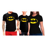 Kit Família Camiseta Super Herói Batman Homem Morcego