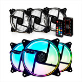 Kit Fan 3x 120mm Liketec Colorfull Cooler Rgb Controle Gamer