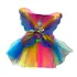 Kit Fantasia Asa Borboleta Infantil Com Saia Tule Colorida