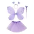 Kit Fantasia Borboleta Fada Infantil Asa Varinha Tiara Saia