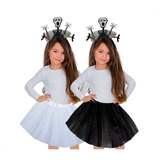 Kit Fantasia Festa Halloween 2 Tiara Pânico 2 Saias Infantil