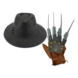 Kit Fantasia Freddy Krueger Adulto Garra E Chapéu 2 Pçs