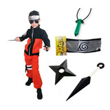 Kit Fantasia Naruto Uzumaki Cosplay Kunai Bandana Premium