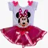 Kit Fantasia Novo Com Saia De Tule E Body Minnie Rosa Menina
