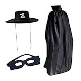 Kit Fantasia Zorro Masculina Ou Feminina Com Chapéu Capa E Máscara