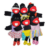 Kit Fantoche Família Negra 6 Membros Kit007