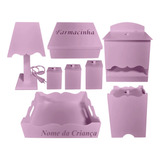Kit Farmacia Higiene Bebê Infantil Mdf Montado Nome Cores