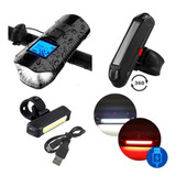 Kit Farol Bike Com Velocímetro Buzina Led Traseiro 2 Cores