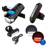 Kit Farol Bike Com Velocímetro Buzina Led Traseiro 2 Cores