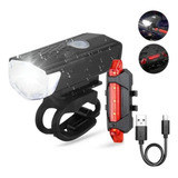 Kit Farol Bike Frontal Pisca Traseiro Led Usb Recarregável