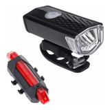 Kit Farol Bike Frontal Pisca Traseiro Led Usb Recarregável