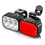 Kit Farol Bike Frontal Traseiro Led Potente Resistente