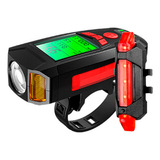 Kit Farol Bike Frontal Velocímetro Buzina Alarme   Led Usb