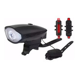 Kit Farol Bike Recarregável Usb Iluminação Noturna Buzina