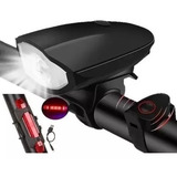 Kit Farol Bike Recarregável Usb Iluminação Noturna Buzina