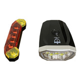 Kit Farol Bike Recarregável Usb Iluminação Noturna