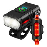 Kit Farol Bike T6 Recarregável Profissional Sinalizador Usb