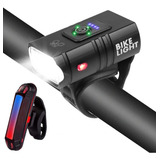 Kit Farol De Bike 2 Led Cree Recarregável Usb Sinalizador