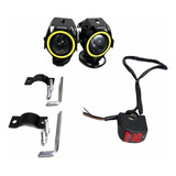 Kit Farol De Milha Led Moto Universal Angel Eyes U7 6000k