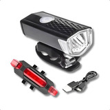 Kit Farol E Lanterna Bike Led Usb Recarregável Prova D água