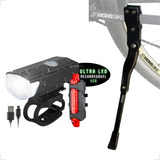 Kit Farol E Lanterna Led Bike Mtb   Pezinho Aro 26 A 29