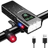 Kit Farol E Lanterna Para Bicicleta 5200mAh - Luz 1000LM- IPX6- USB-C- Power Bank- 5-3 Modos - Acessórios Bike Para Ciclismo Noturno- MTB- Speed- Camping E Emergência