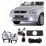 Kit Farol Milha Corsa Sedan Montana Botão Ori Xenon 8000k