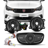 Kit Farol Milha Neblina Fiat Argo 18 17 Botao Super Led 6k