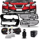 Kit Farol Neblina Nissan Kicks 2017 18 19 2020 Led 2d 6k